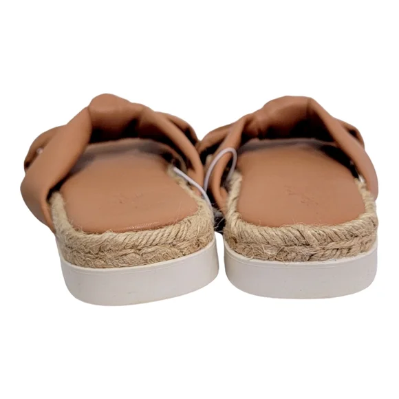 Universal Thread Warm Tan Dena Knotted Slip On Faux Leather Sandals Size 9 NWT - Picture 6 of 11